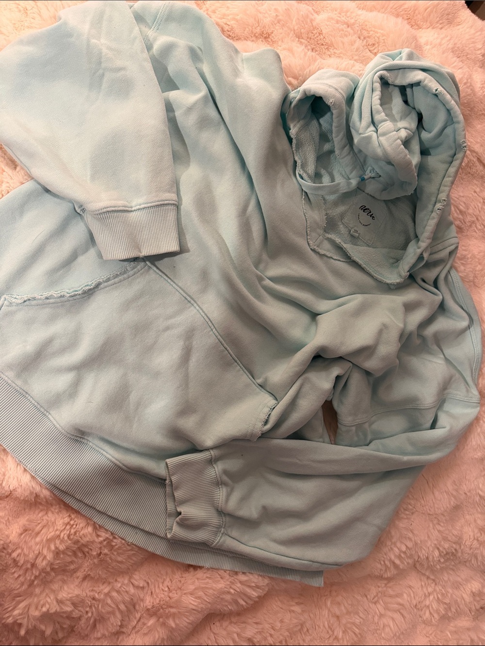 aerie pastel blue pullover hoodie